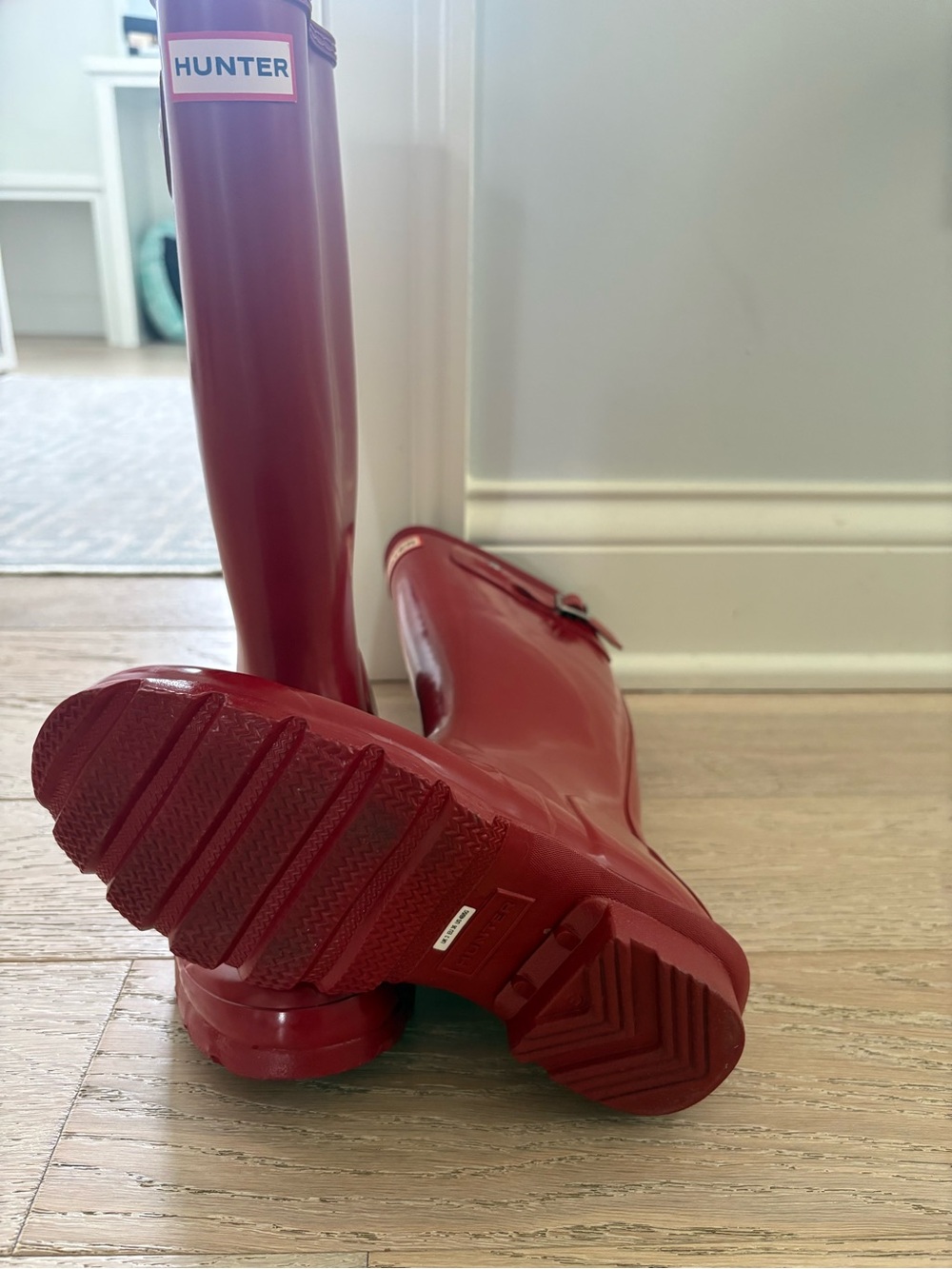 Hunter Red Gloss Tall Rain Boots - Picture 2 of 3